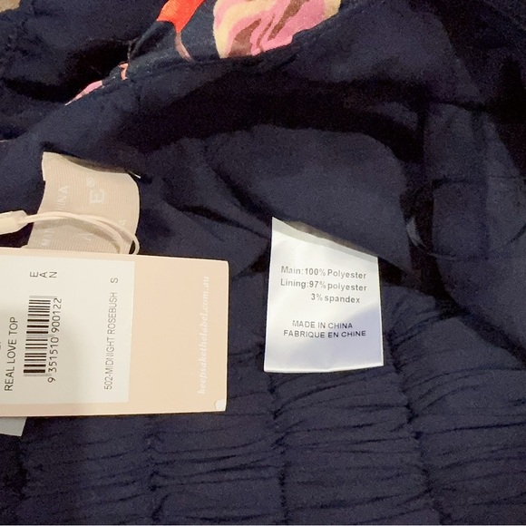 Keepsake the Label Real Love Black Floral Ruffle Blouse Crop Top Size Small NWT - Picture 11 of 13